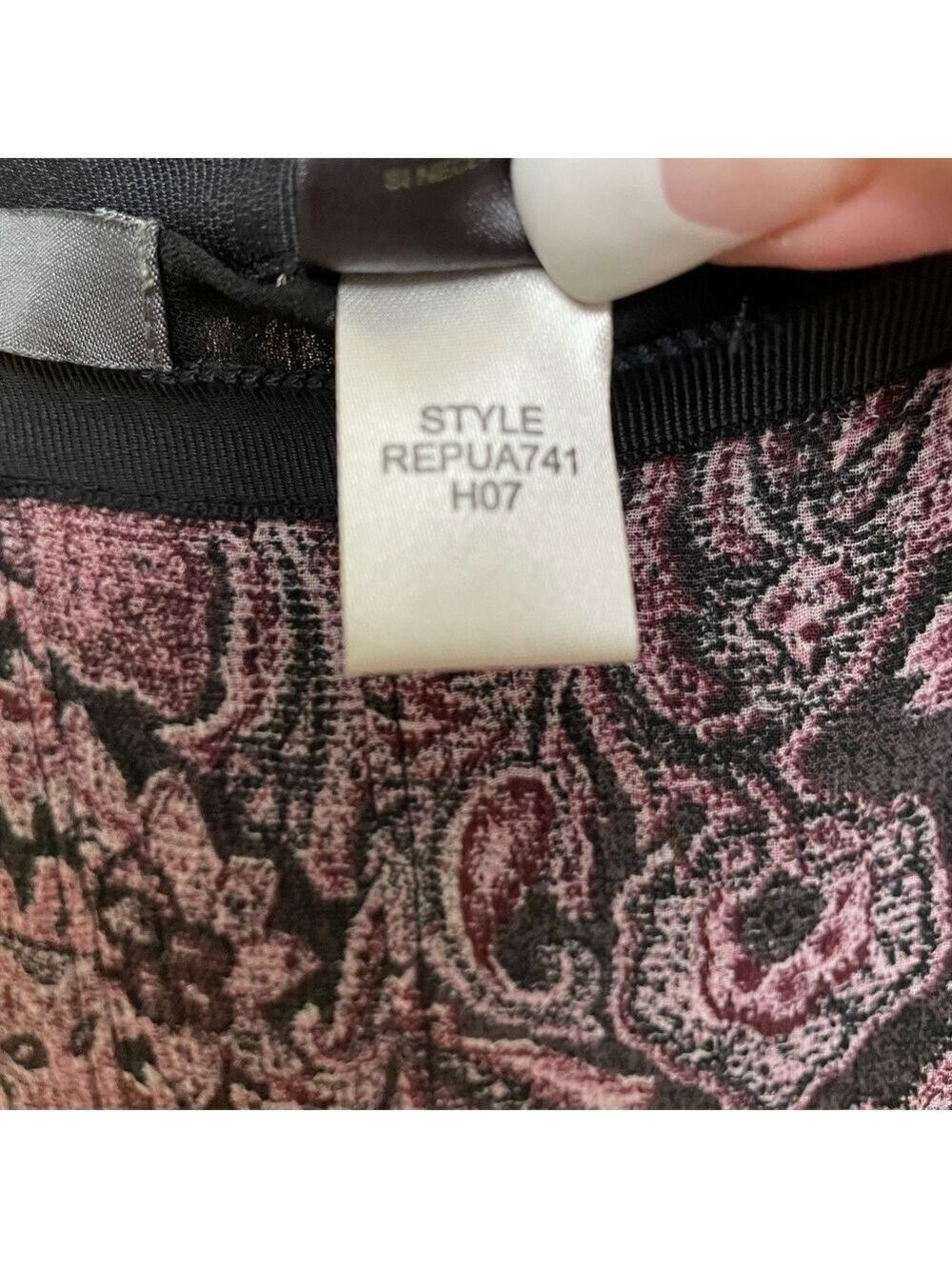 Vintage Y2K Liz Claiborne Maxi Skirt Paisley Purple Black Scarf Hem Flowing 8P - Picture 12 of 13